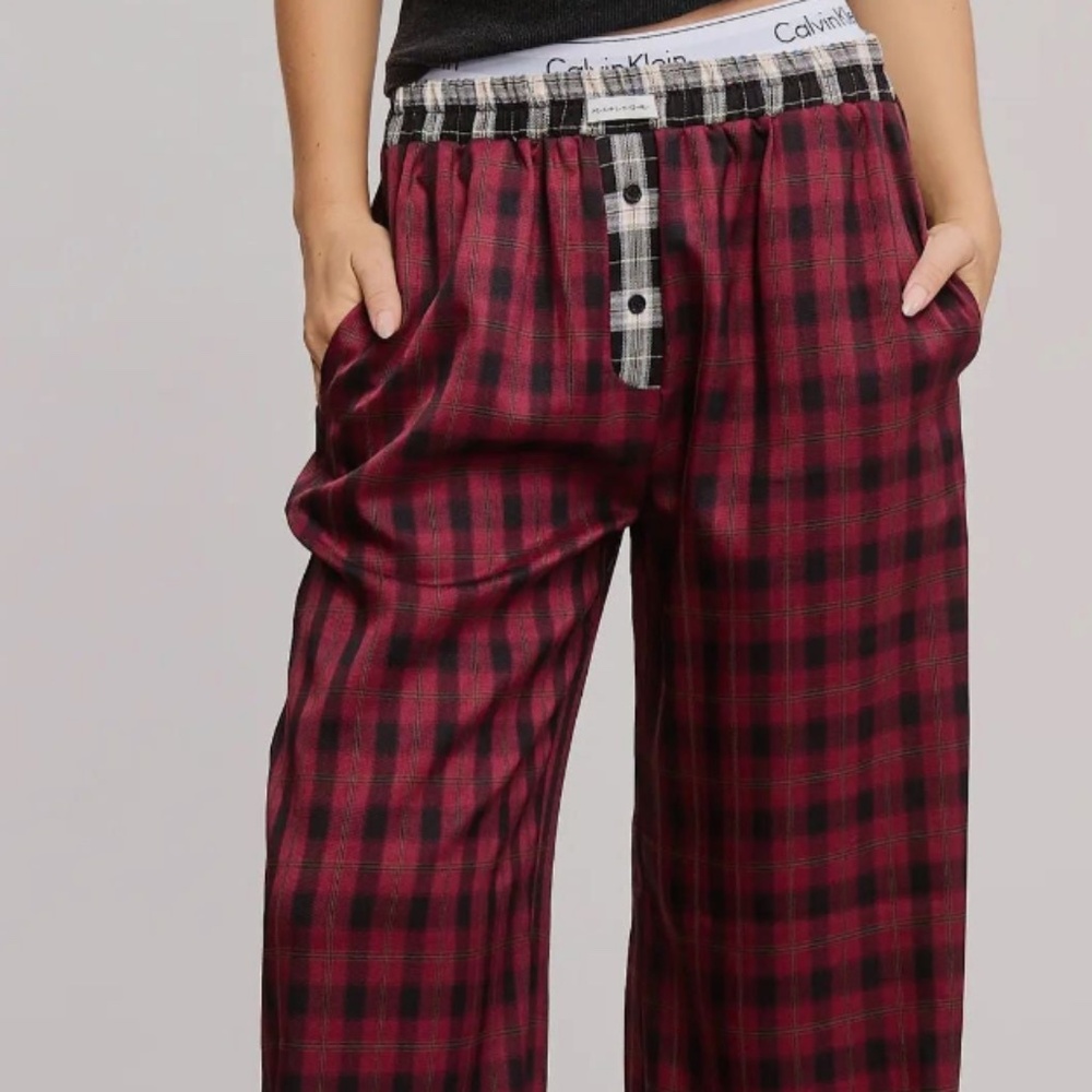 NWT‎ Mimosa Checked Lounge Pants Wine